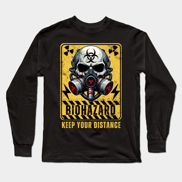 Biohazard Keep Your Distance Long Sleeve T-Shirt by InfiniteZone